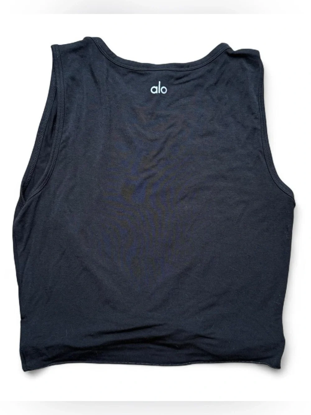 Alo Yoga Black Twist Front Cropped Tank Top Size Small